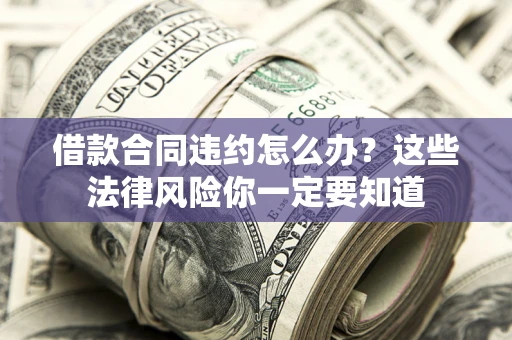 武汉借款合同违约怎么办？这些法律风险你一定要知道