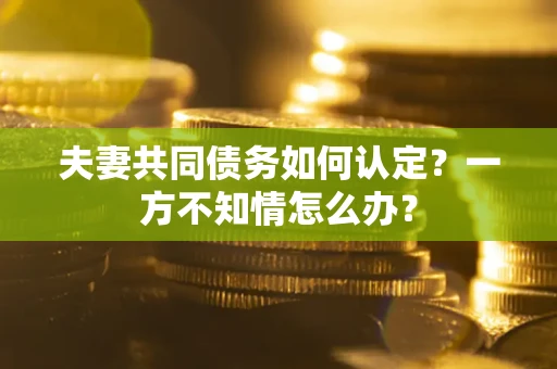 武汉夫妻共同债务如何认定？一方不知情怎么办？