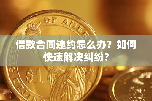 武汉借款合同违约怎么办？如何快速解决纠纷？
