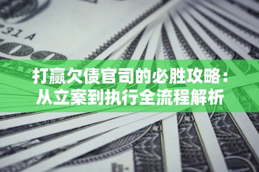 武汉打赢欠债官司的必胜攻略：从立案到执行全流程解析