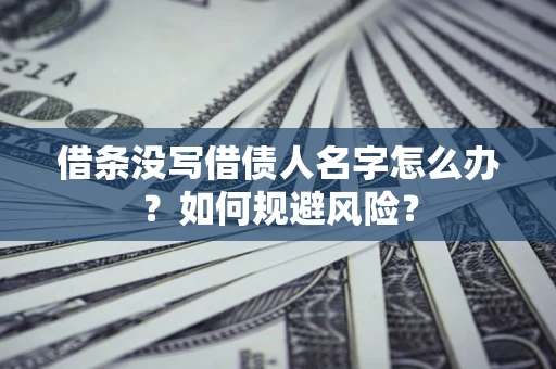 武汉借条没写借债人名字怎么办？如何规避风险？