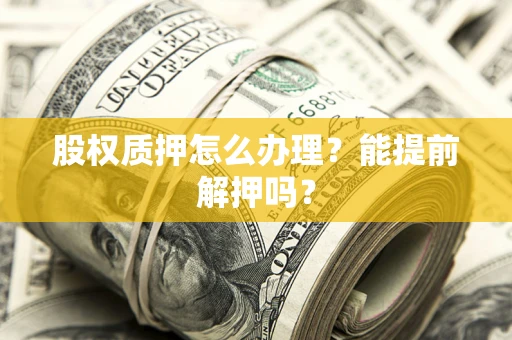 武汉股权质押怎么办理？能提前解押吗？