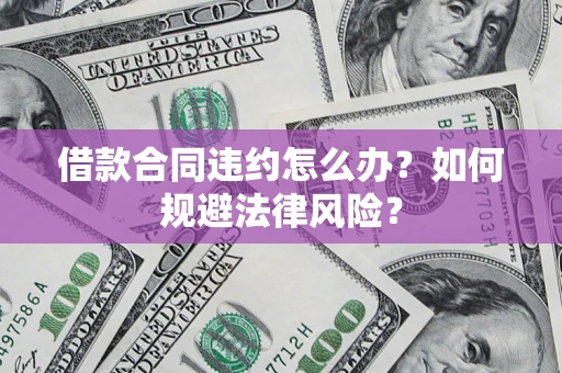 武汉借款合同违约怎么办？如何规避法律风险？